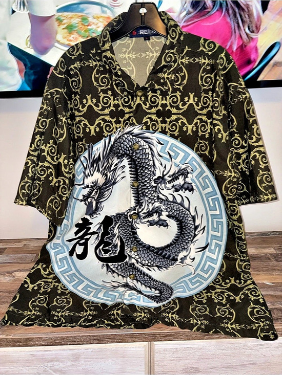 Relic Other - Vintage Y2K Relic Dragon Print Short Sleeve Shirt Size Large